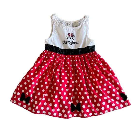 Disney Dresses Disneyland Minnie Mouse Polka Dot White Tank